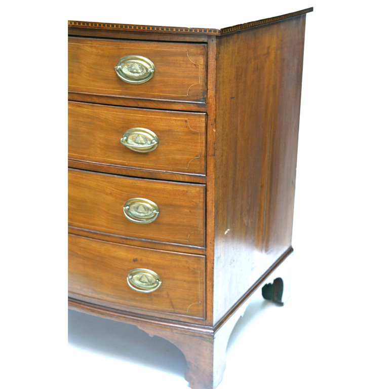 New England Federal Period Inlaid Bow Front Chest of Drawers - Paul ...