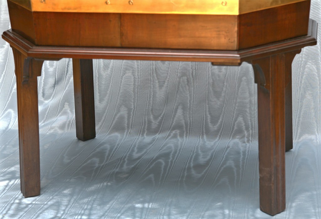 Brass and Mahogany 18th Century Style Planter/Side Table/Wine Cooler