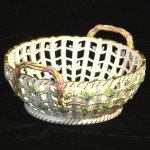 English  Porcelain Floral Decorated Fruit Basket, Ca. 1800