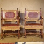 Antique Baroque Style Large Arm Chairs, Ca. 1890