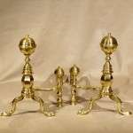 Rare Antique Federal Period Andirons by Molineux, Ca. 1810