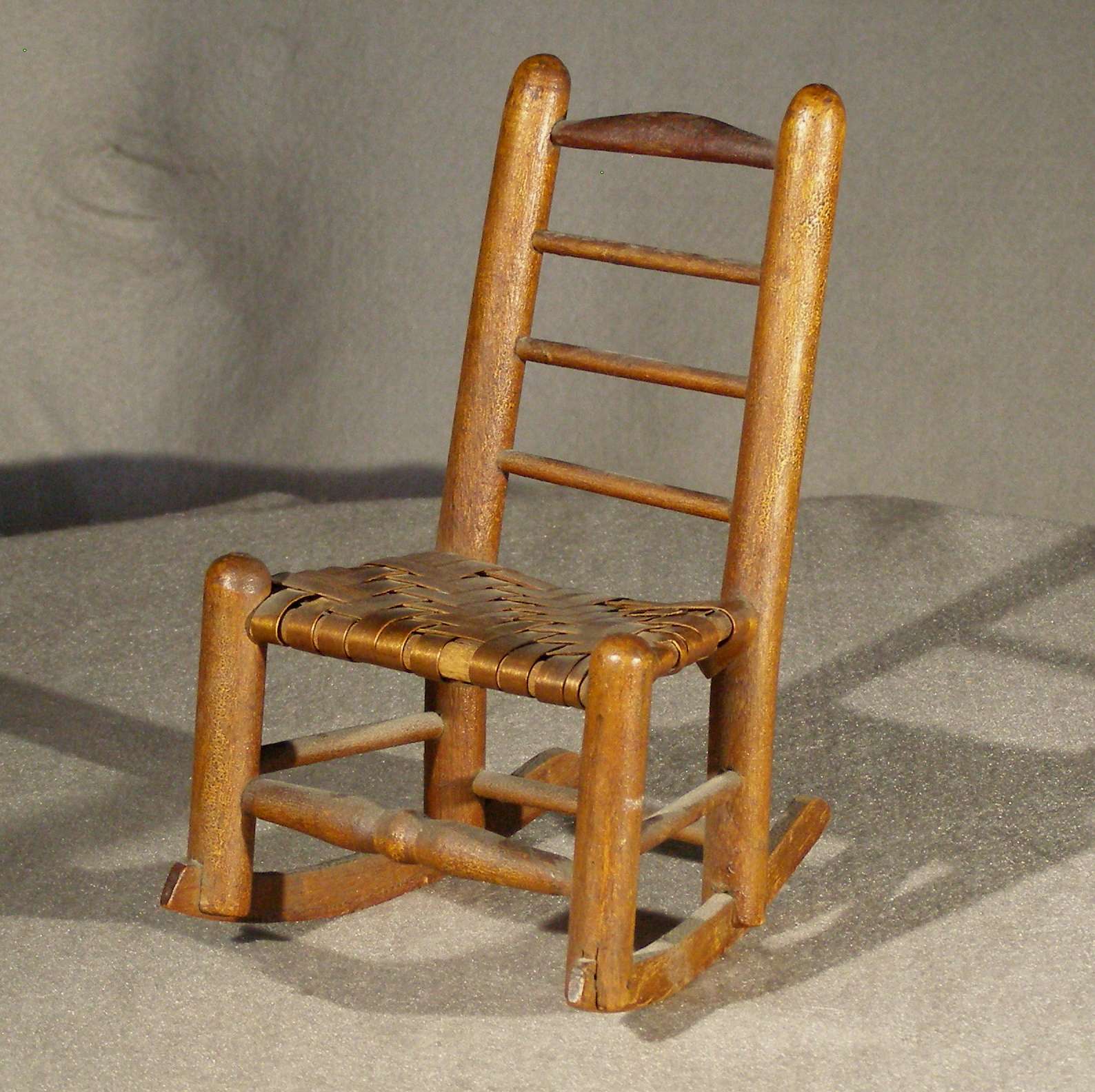 Mini Antique Rocking Chair Miniature Antique Ladder Back Rocking Chair - Paul Kleinwald Art & Antiques