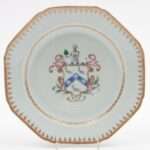 Pair Chinese Export Armorial Plates, Ca. 1790